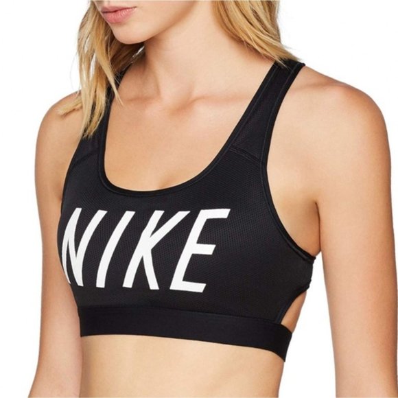 MNWT Nike Women's Classic Bra Classic Style Dri-Fit - Black Nike Sports Bra - Picture 2 of 5
